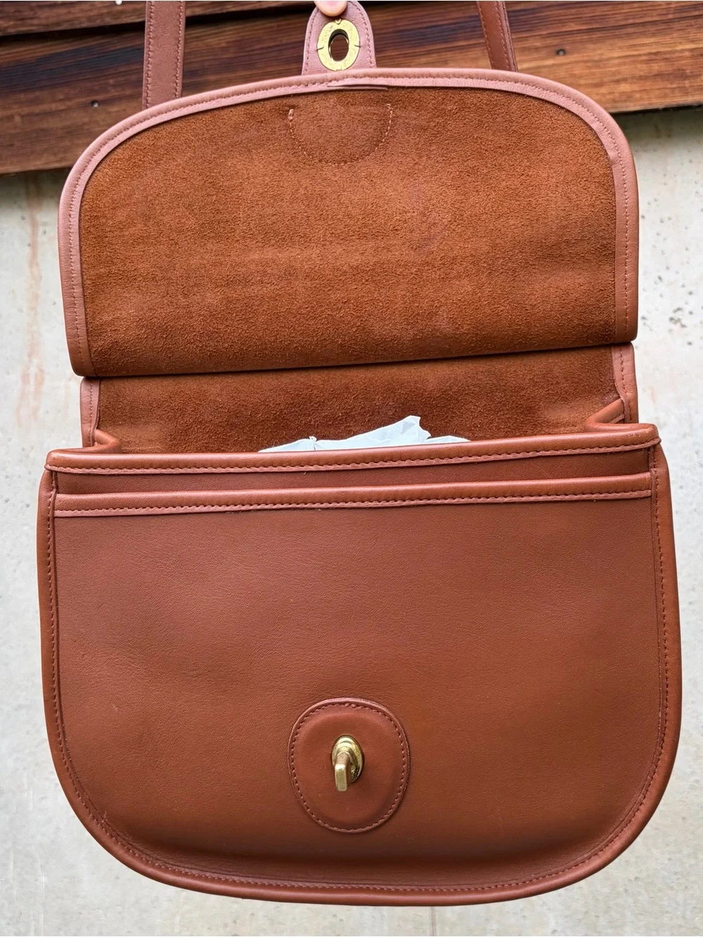 *RARE* Coach Sherbourne #9987 British Tan Leather Vintage 1990s Top Handle Bag - Picture 6 of 12